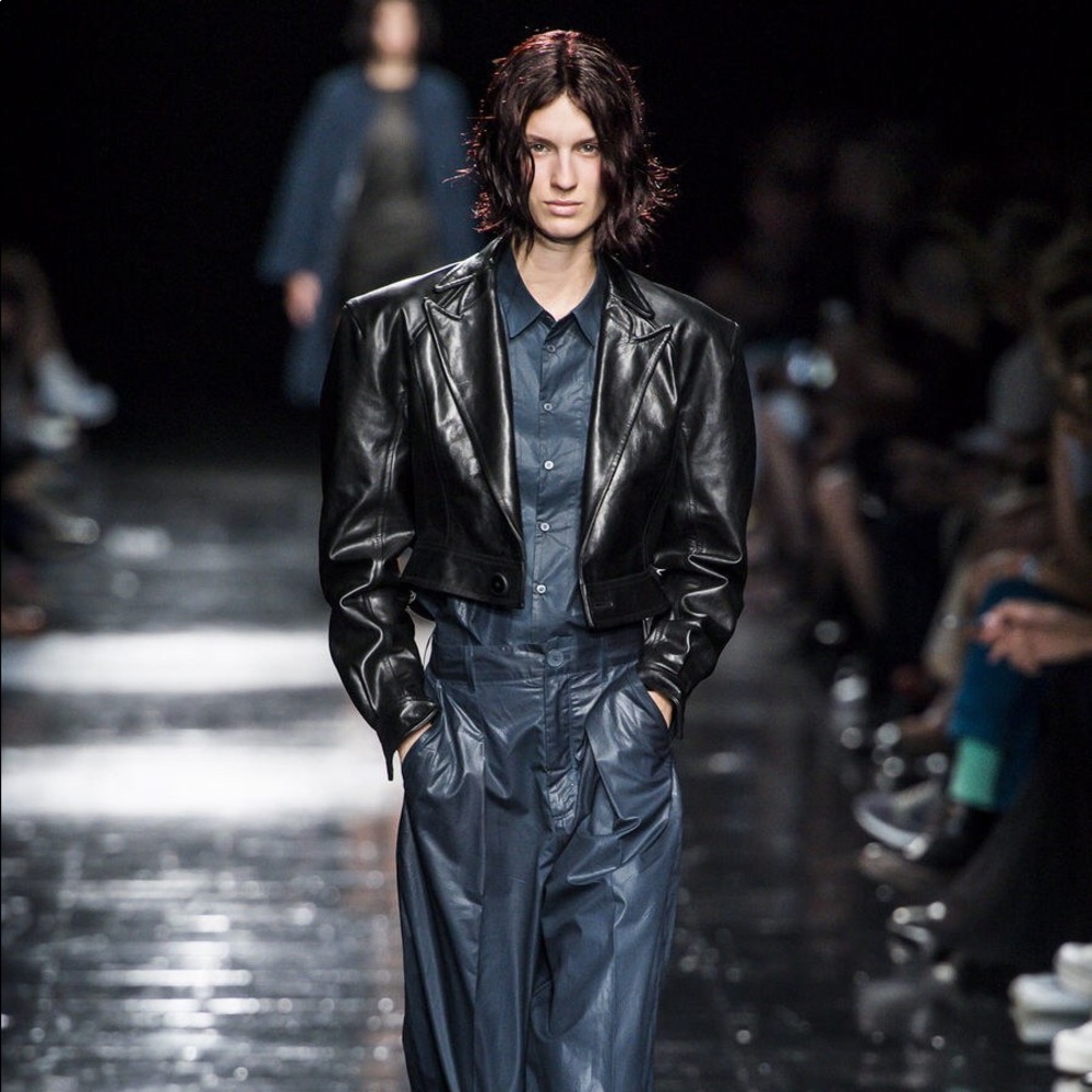 theyskens’ theory black leather jacket